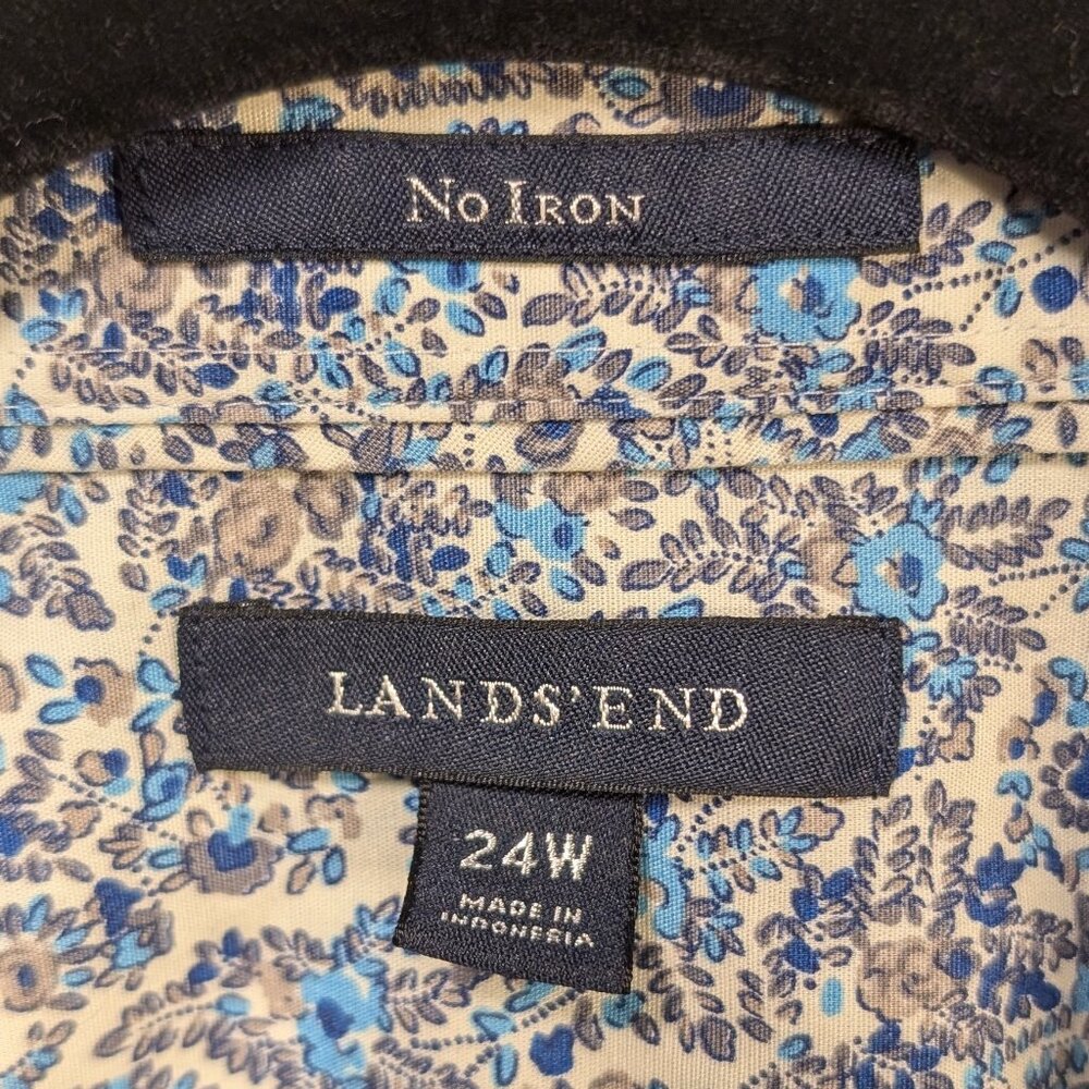 🧨🧨Lands' End Shirt Floral Button-Up Blouse Size 24W - Picture 4 of 8